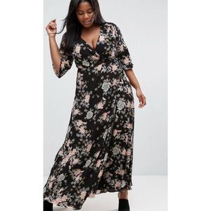 ASOS Koko Wrap Maxi Dress with Kimono Sleeves